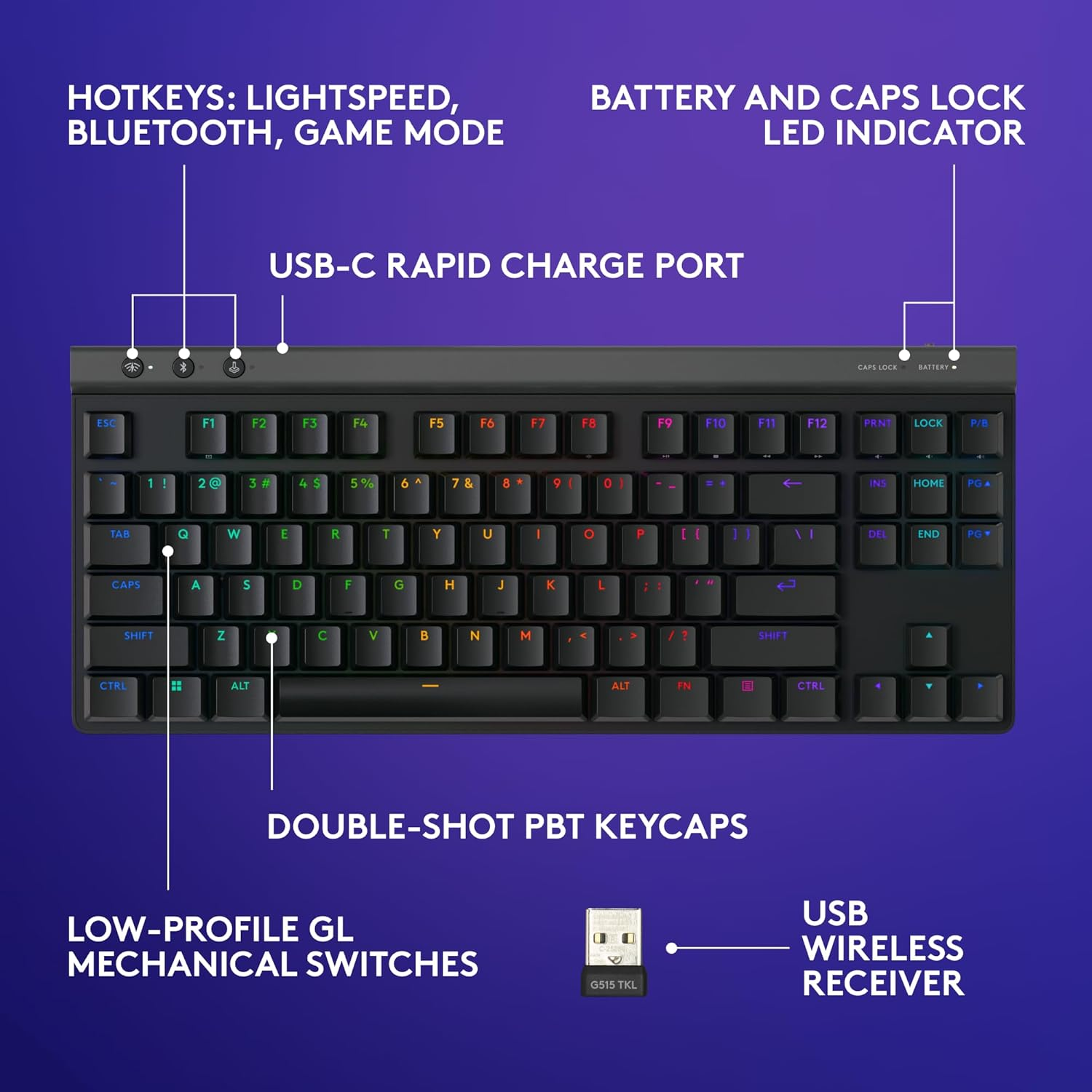 Logitech G515 LIGHTSPEED TKL Wireless Gaming Keyboard Logitech G515 LIGHTSPEED TKL Wireless Gaming Keyboard